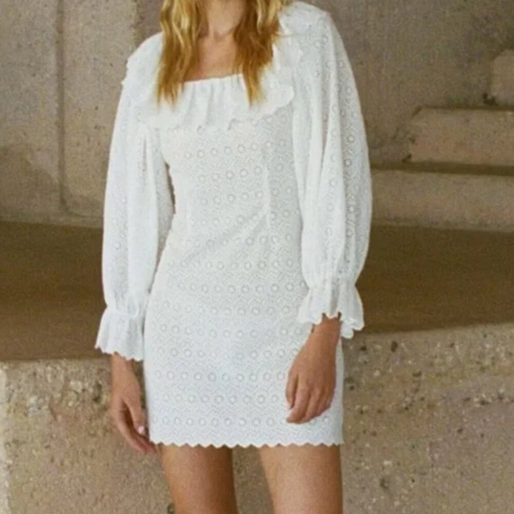 NWT Doen  Franique Eyelet Mini Ruffle Dress